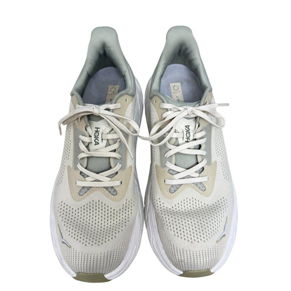 HOKA Arahi 7 Mens Running Sneakers Training Shoes in Oat Milk/Barley Sz 12 - Picture 2 of 10
